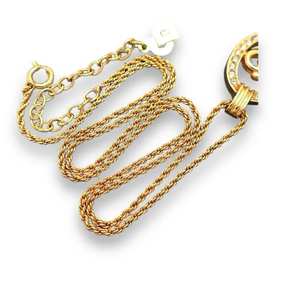 CHRISTIAN DIOR AUTH VINTAGE Gold Signature Necklace